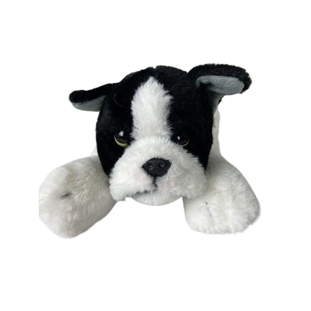 FAO Schwartz Boston Terrier Puppy Dog Plush Black White 12 in